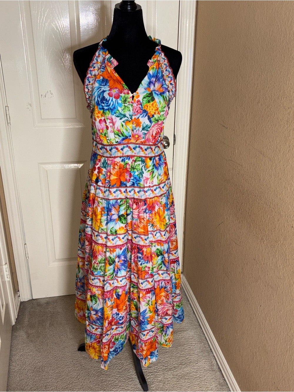 Miriam Voile Dress Ivory by Hale Bob Size Medium - Picture 7 of 10